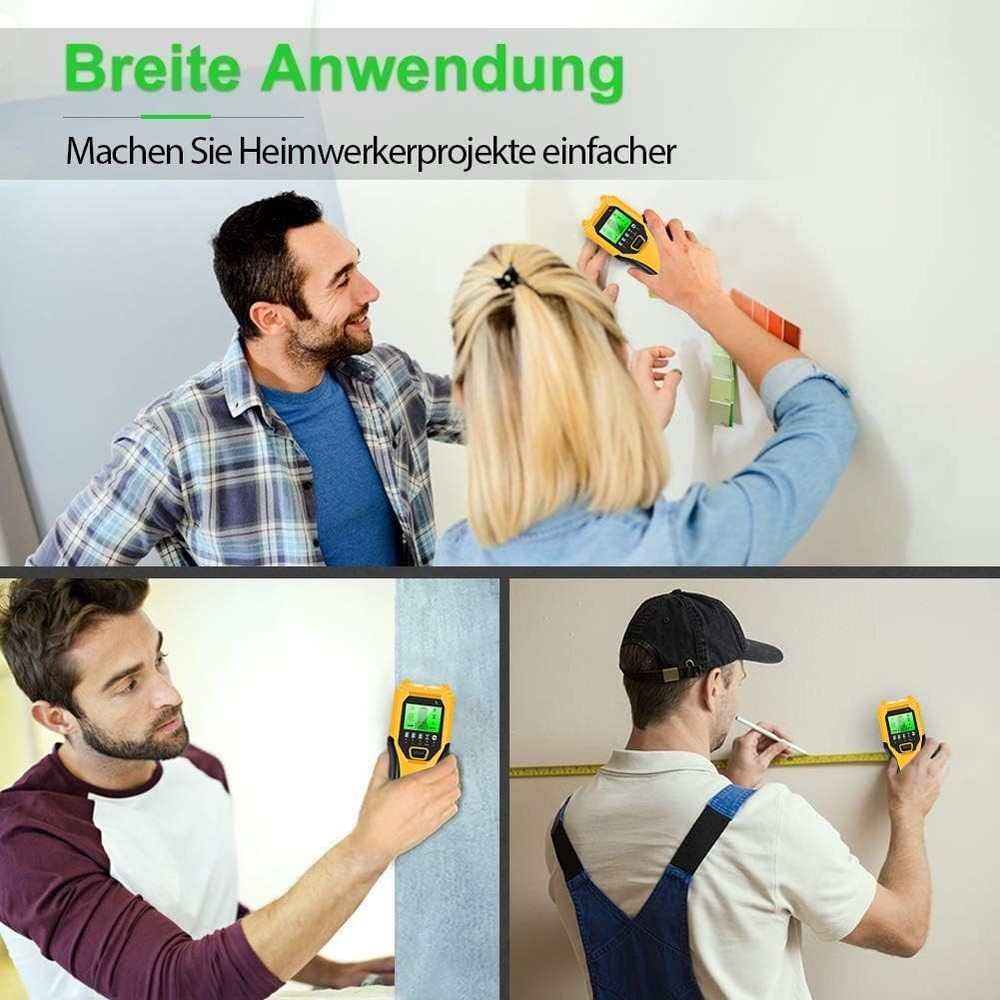 Stud Finder Wall Scanner 5 in 1 Multifunctional Upgraded Smart Yellow