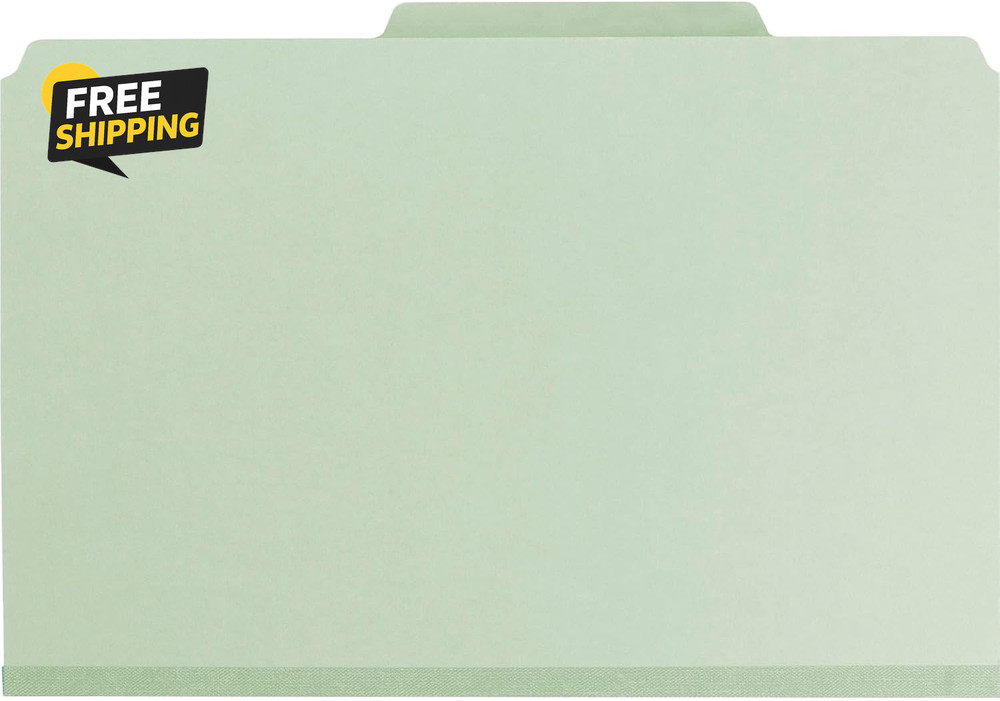 Pressboard Classification File Folder with Safeshield Fasteners, 2 Dividers