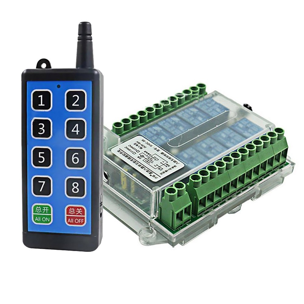 Safe 8 Channel Wireless RF433MHz Remote Control Switch Relay Module DC8-86V
