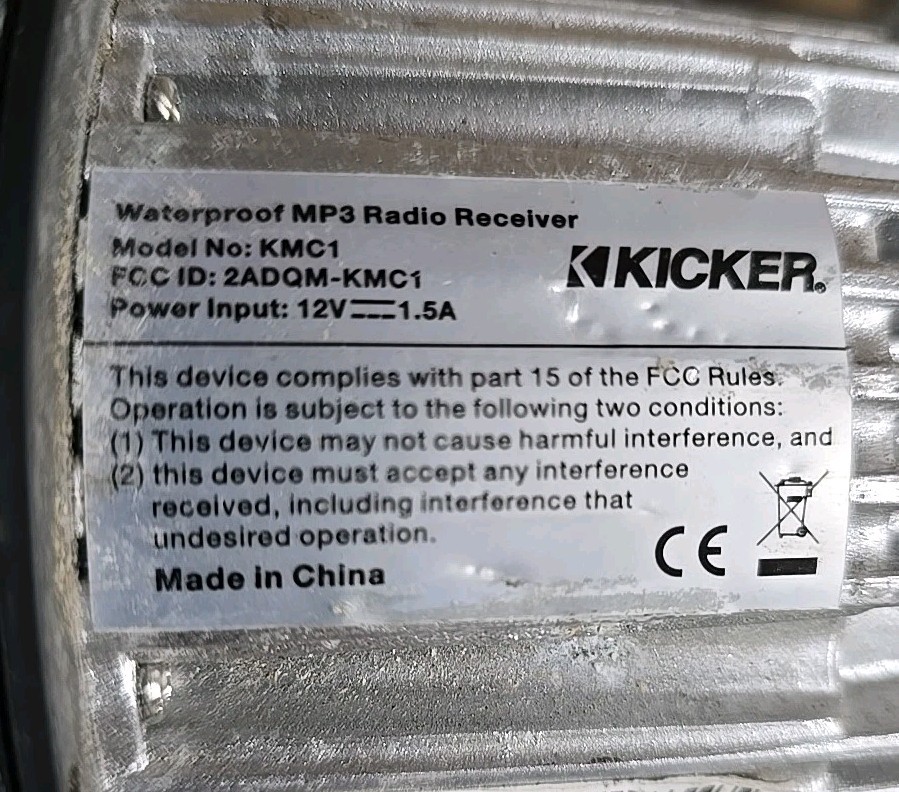 Kicker KMC1 Marine Bluetooth Stereo