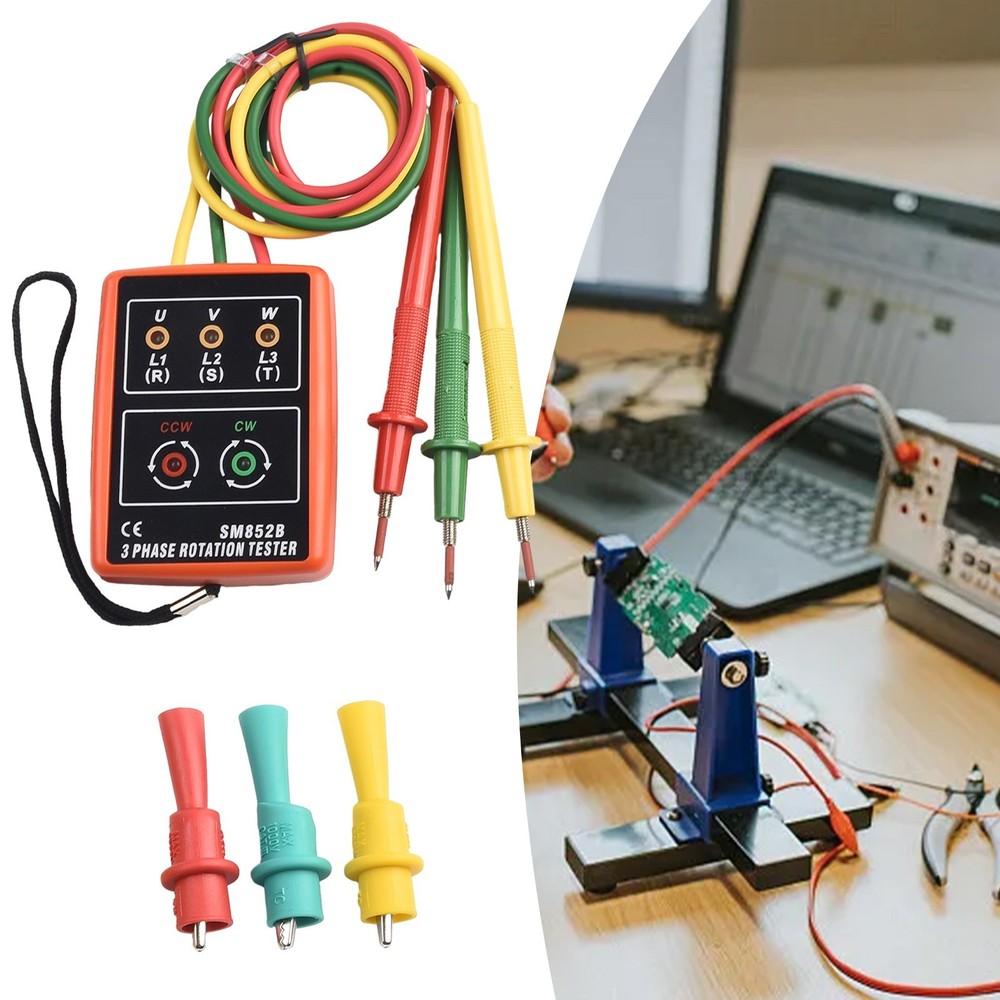 Reliable 3 Phase Sequ ence Tester for Rotation Detection with LED Indicator