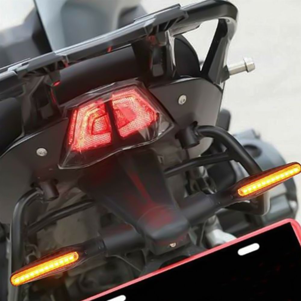 4PCS Mini Motorcycle LED Turn Signals Blinker Light Indicator Amber Universal