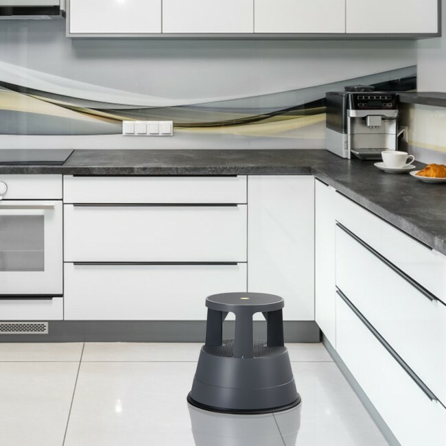 Kick Stool Rolling Step Stool W/Non-Slip Rubber Platform 330LBS Capacity Kitchen