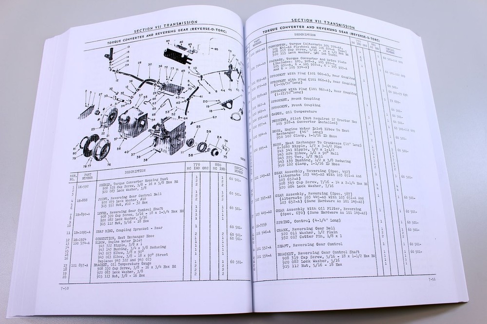 Oliver 770 880 Tractor Parts Assembly Manual Catalog Exploded Views Numbers