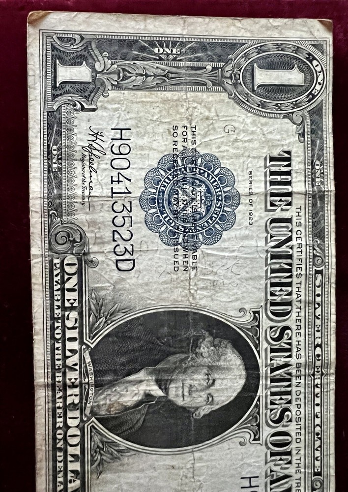 1899 Black Eagle & 1923 $1 Blue Seal Silver Certificates Silver Dollar Bill Note
