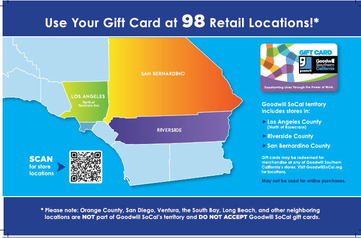 Goodwill SoCal Retail Location Gift Card $50