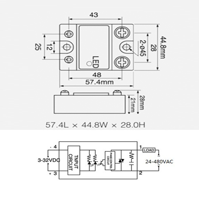 Solid State Relay SSR 120A DC3-32V Control AC24-480V DC Control AC YHD48120A
