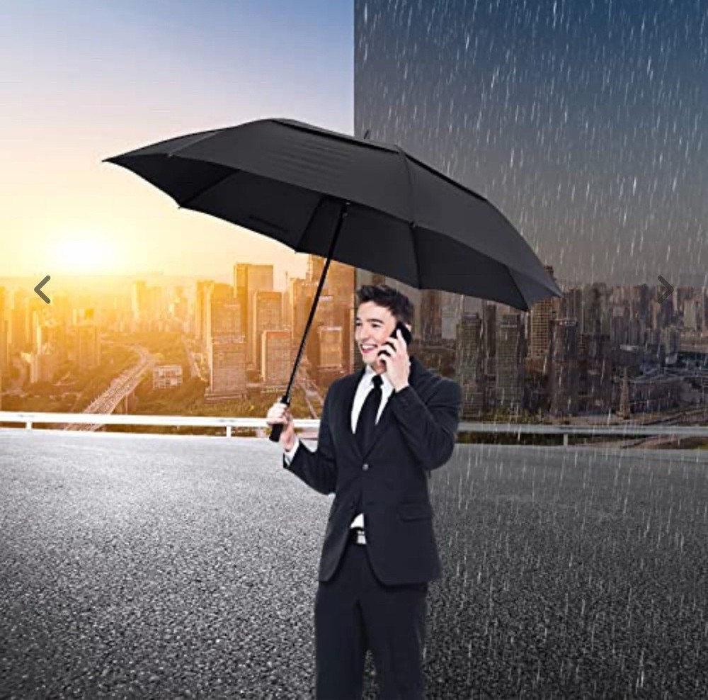 52 Inch Huge Large Oversize Golf Umbrella Automatic Open Double Canopy Vented
