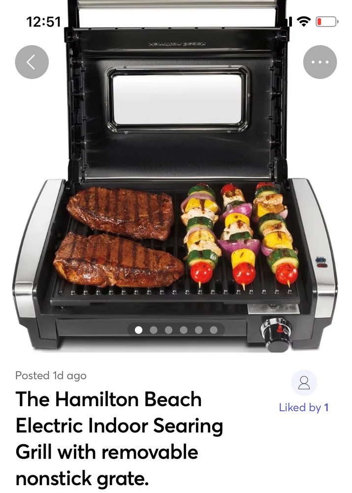 Hamilton Beach Electric Indoor Searing Grill with Viewing Window