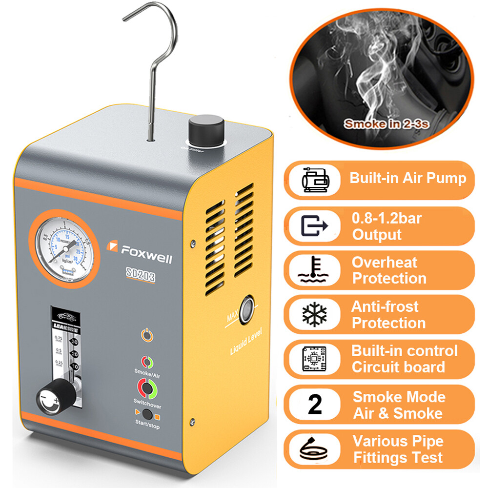 FOXWELL SD203 EVAP Smoke Machine Leak Detector Pipe Vacuum Leak Diagnostic Tool