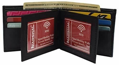 RFID Blocking Men's Leather Wallet Bifold Multi Card ID Holder