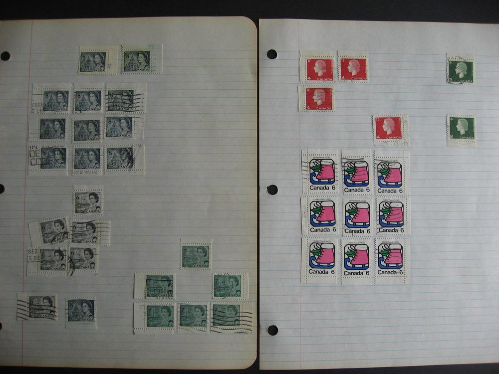 Canada 385 used stamps creating partial, full surrounds, interesting group!