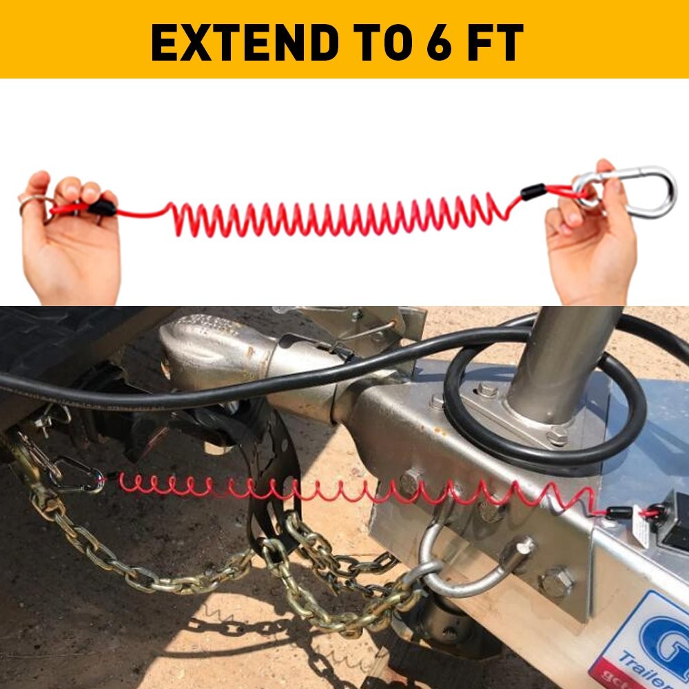 AUXITO 80-01-2160 Retailed 6' Universal ZIP Coiled Cable Breakaway w/ Snap Ring