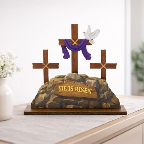 He Is Risen Easter Decorations, He is Risen Decor, Christian home Decor,