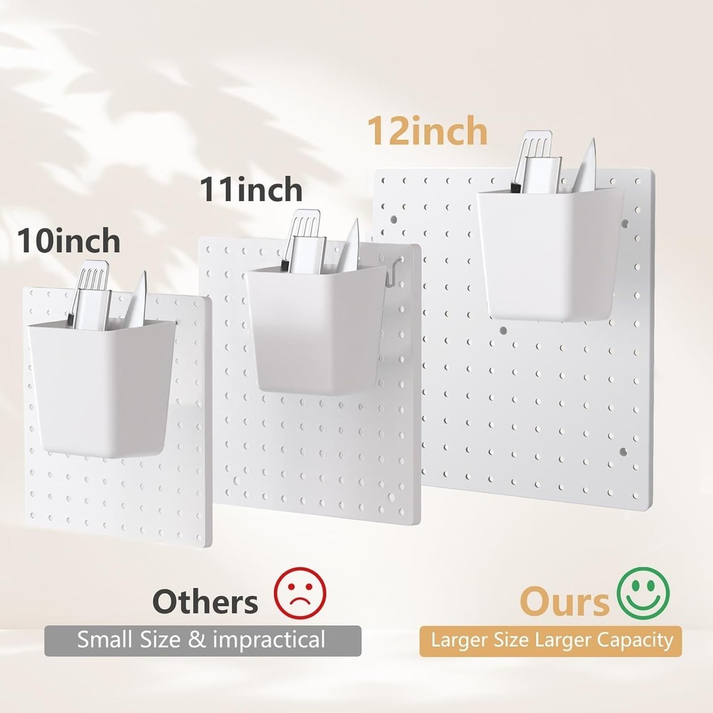 Sturdy 12" Peg Board Set for Craft Room Organization