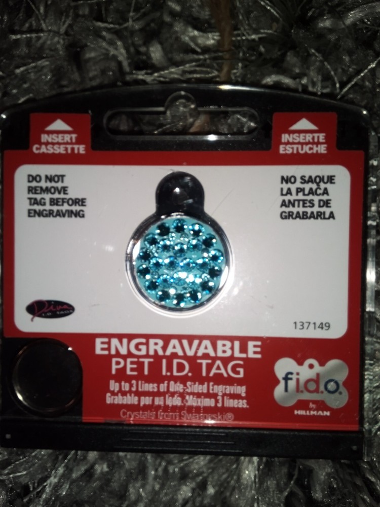 FIDO engravable Pet I.D. Tag - Blu Sparkling #137149