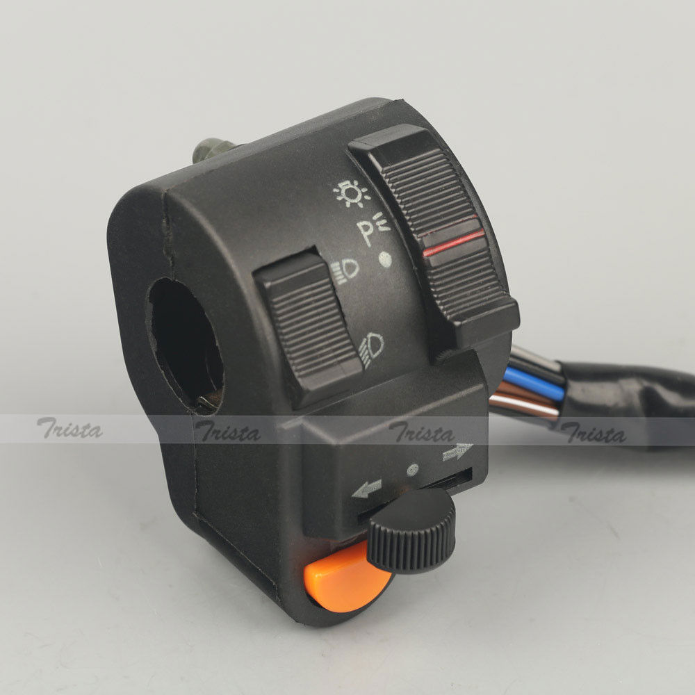 Motorcycle 7/8" Handlebar Horn Headlight Turn Signals Light Control Left Switch