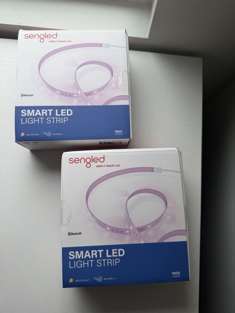 (2) Sengled Smart Multicolor LED Light Strips 16.4" X 2 1800 Lumens Ea Bluetooth