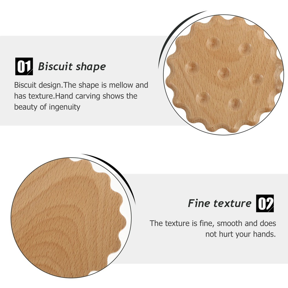 1Pcs Solid Wood Coaster Creative Biscuit Shape Heat Insulation Cup Mat Home Offi