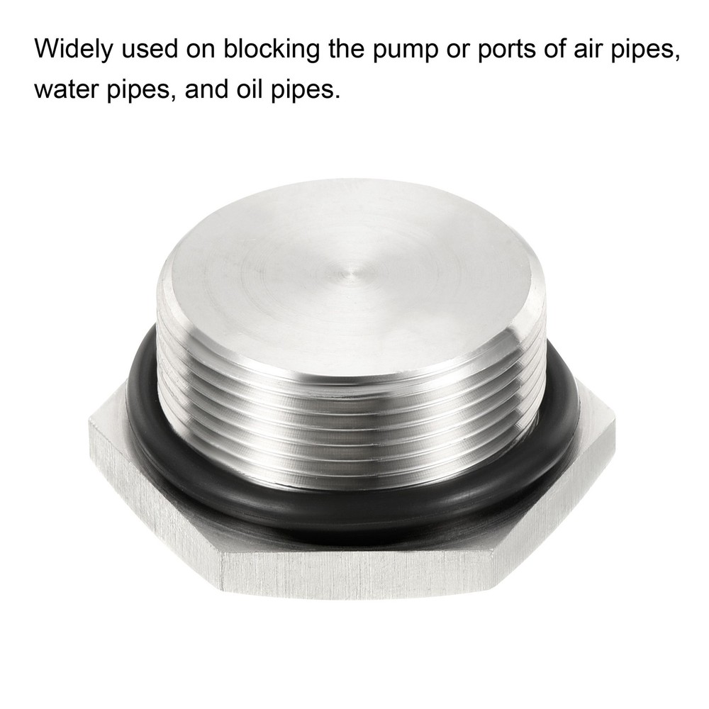 M32x1.5 Male Plug Stainless Steel Thread Hex Head Socket Solid Pipe Fitting