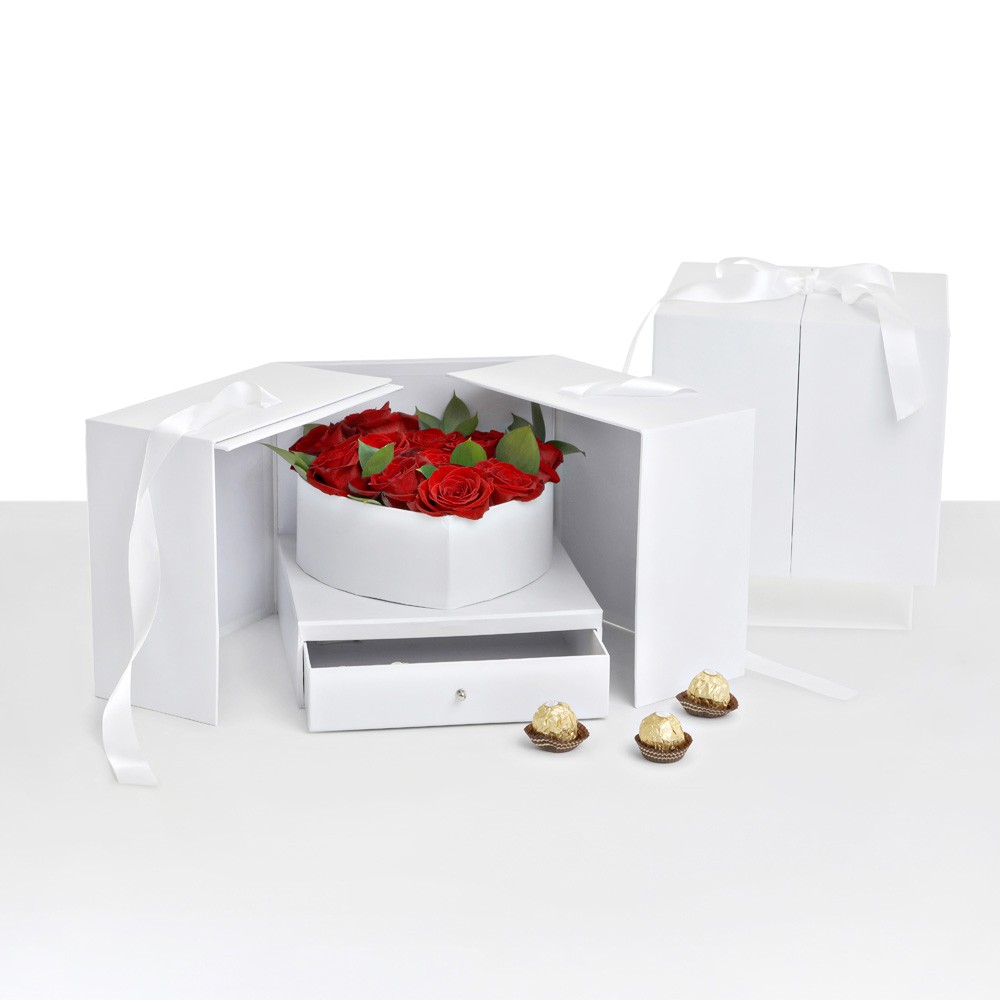 Large Square Surprise Flower Box - Various Colors | W7777