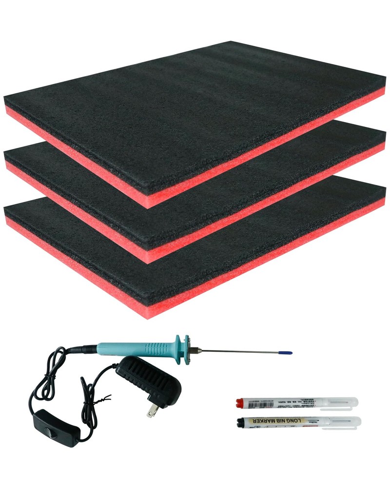 Tool Foam, 3 Pack 16x12x1 inch, Foam Inserts for Cases,Cuttable Polyethylene ...