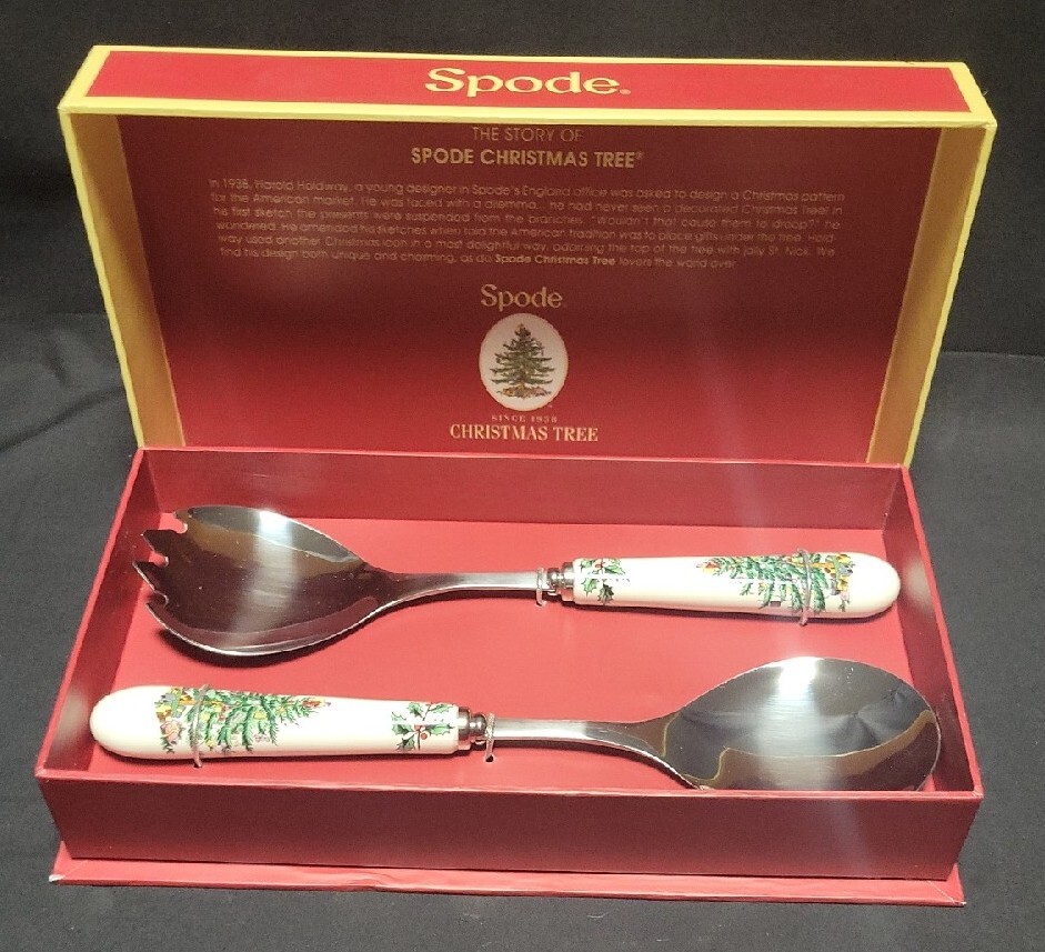 Spode Christmas Tree Salad Servers