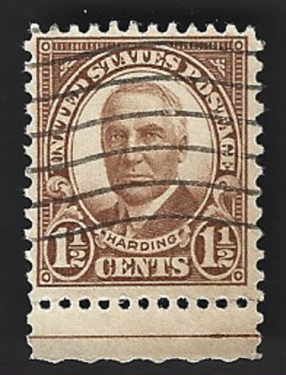Scott# 684 1 1/2c WARREN HARDING with margin & Machine Cancel - (A-12)