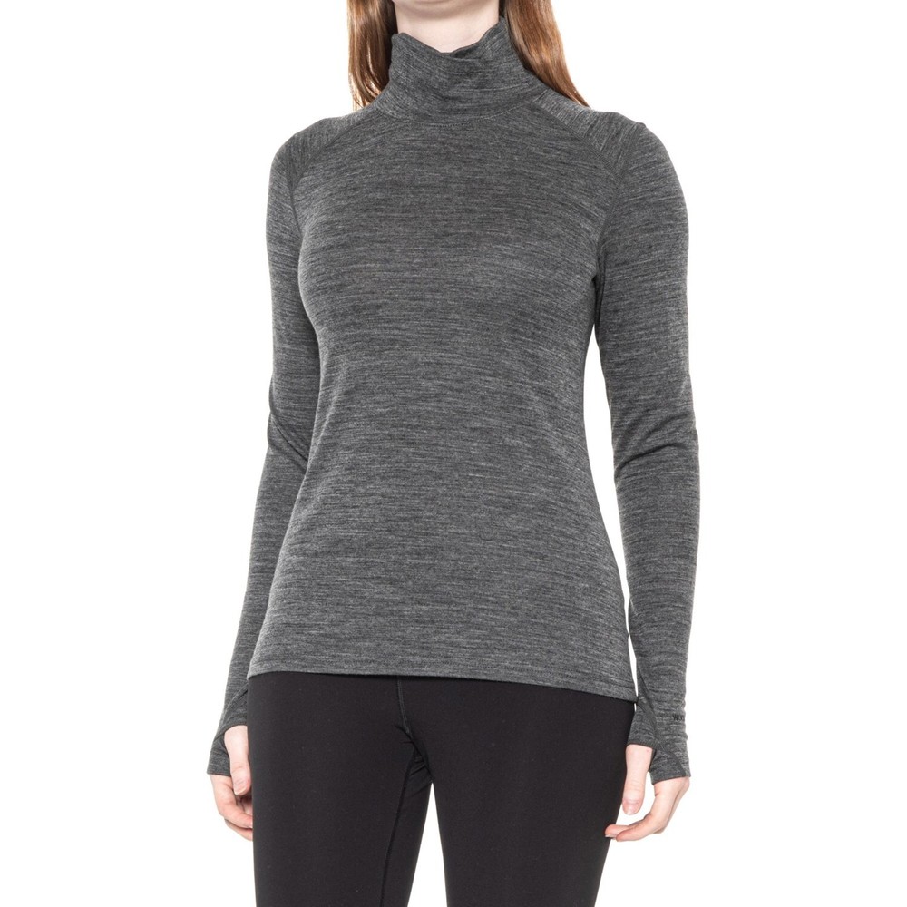 NWT Womens Terramar Gray Woolskins 2.0 Merino Wool Base Layer Turtleneck Medium
