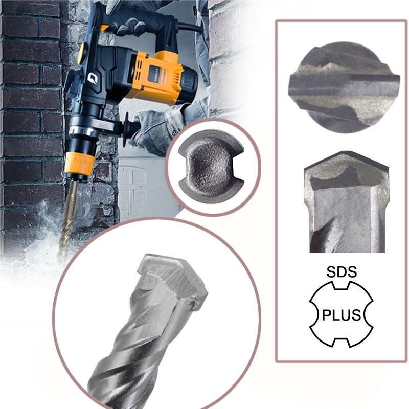 8Pcs SDS Plus Rotary Hammer Drill Bit Set Carbide Tip Masonry Concrete Drill Bit