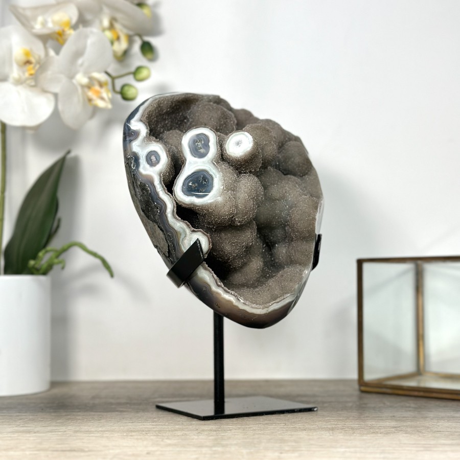 Unique Natural Agate & Jasper Crystal Formaition on Stand. MWS2559