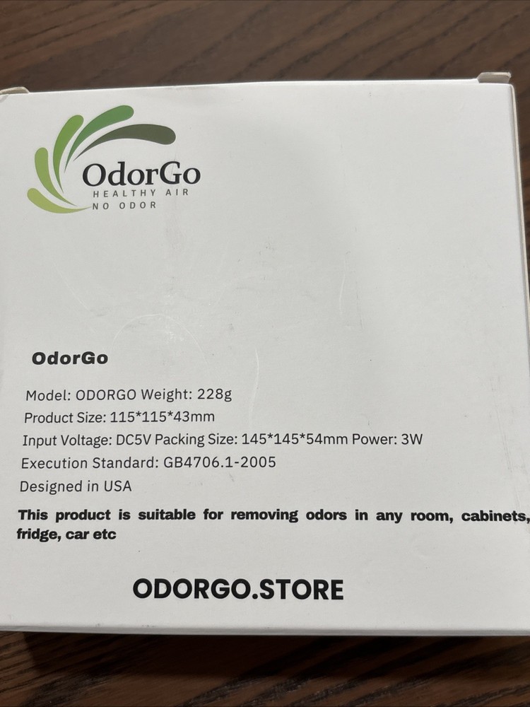 OdorGo Air Purifier Sterilization Deodorization Deodorize Open Box