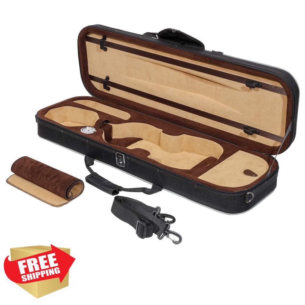 MIandVI Violin Case 3/4 Size 3.3lb Black Hard-Shell