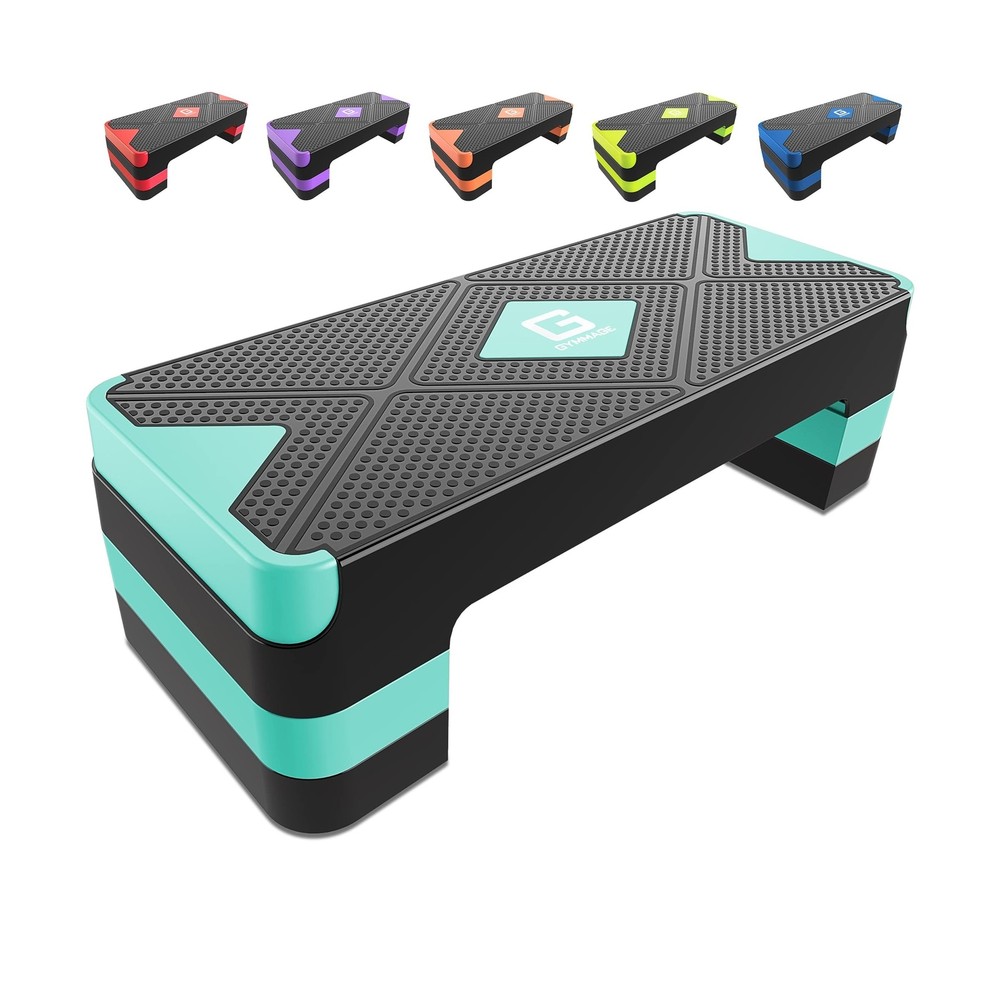 GYMMAGE Aerobic Exercise Step, Adjustable Aerobic Stepper for Exercise, Worko...