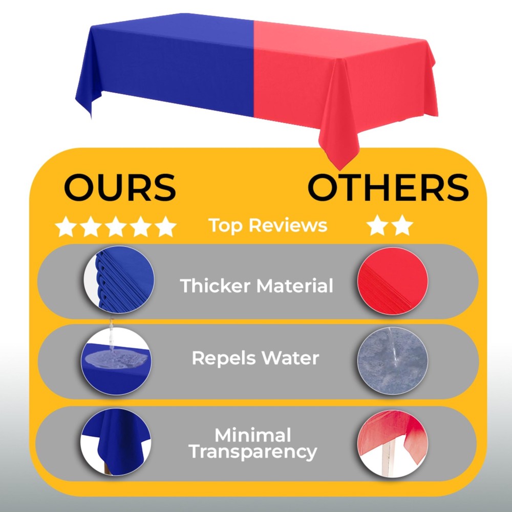 Exquisite Peach Plastic Rectangular Tablecloth 54x108inch, 48 Count - Disposa...