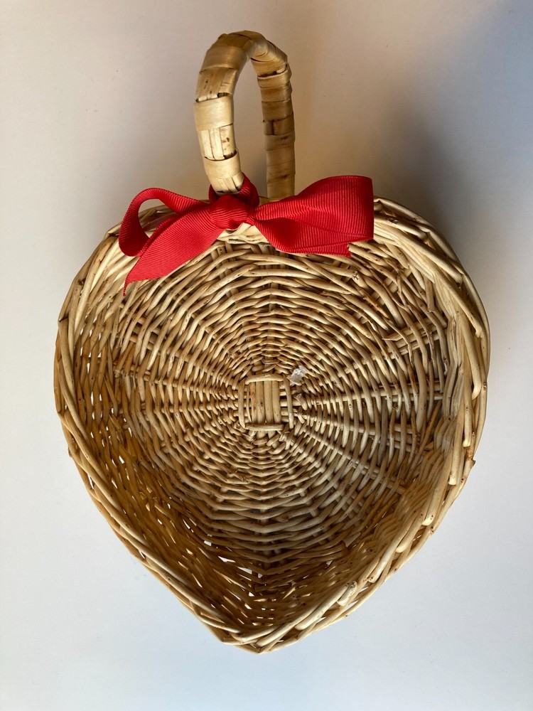 Heart Shaped Wicker Basket 8"