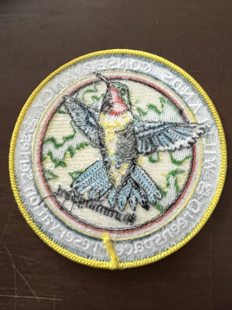 2004 WILDLANDS CONSERVANCY PATCH 4" DIA “HUMMINGBIRD”