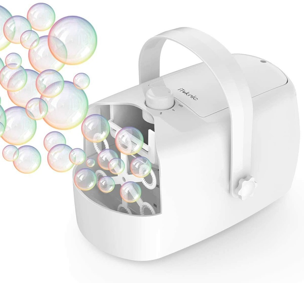 iTeknic Automatic Bubble Blower Portable Auto Bubble Maker with High Output