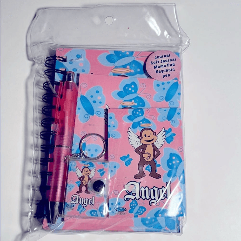 Claire’s 5 Pc Journal Keychain Angel Monkey Set