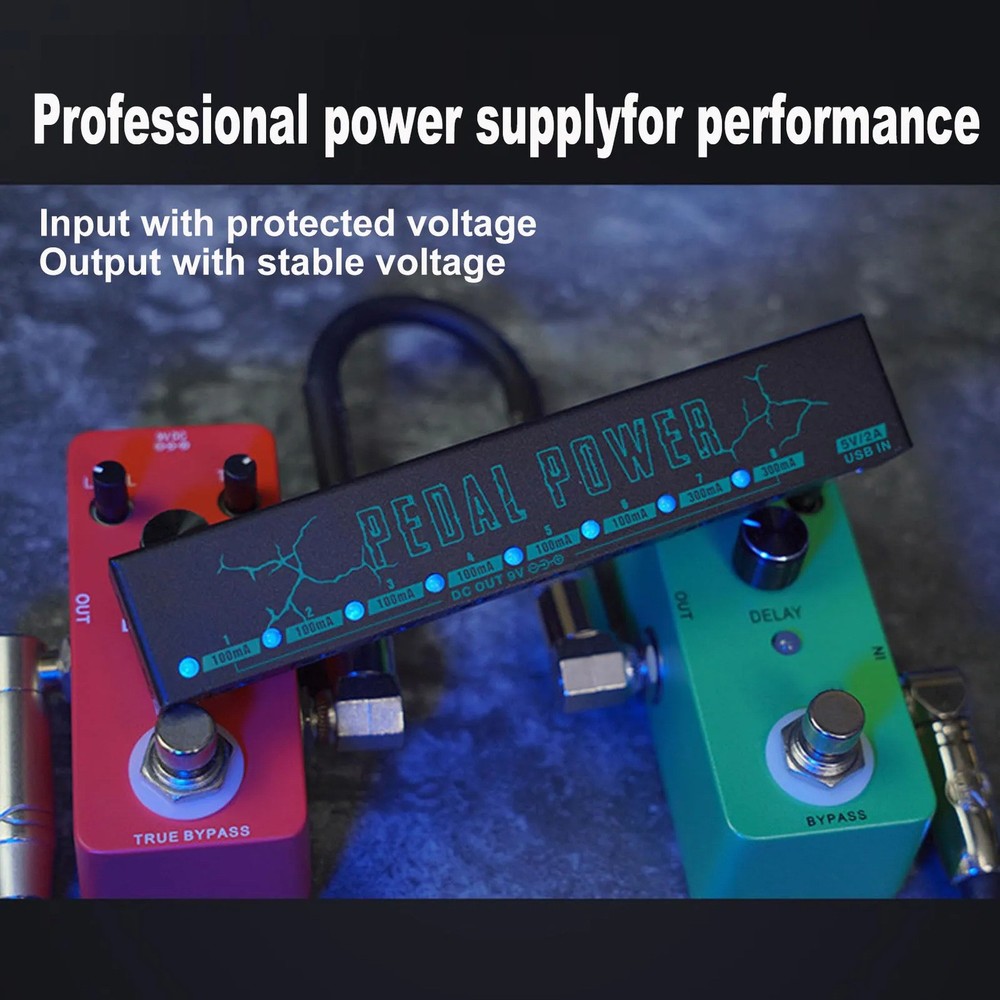 Isolated 8-Output Pedal Power Supply with USB-C Input and 9V DC Outputs