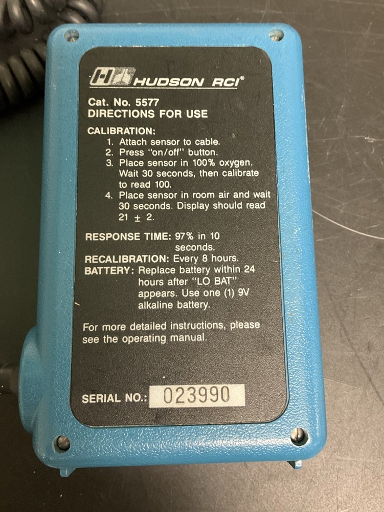 Ventronics Hudson RCI Cat No 5577 Oxygen Analyzer
