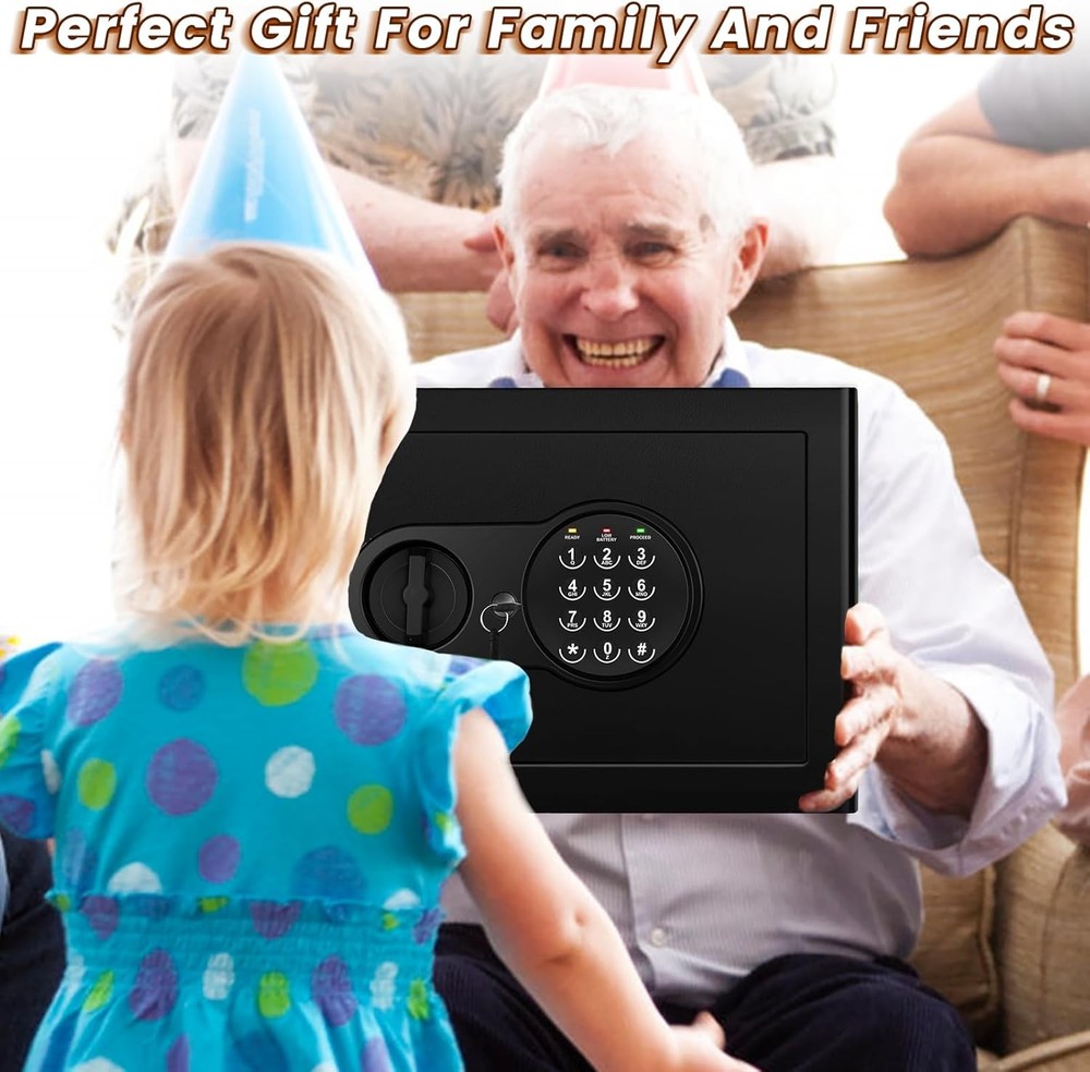 1.2 Cu Ft Home Safe Small Safe Box W/ Fireproof Waterproof Bags Programmable