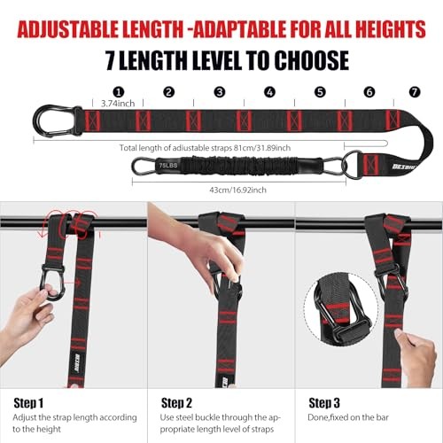 Pull Up Assistance Bands 260lbs, Heavy Pull Up Bands Resistance Bands for Black