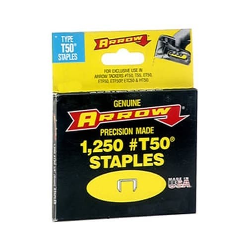 Arrow 505 T50 5/16in Staples 1250 Pack