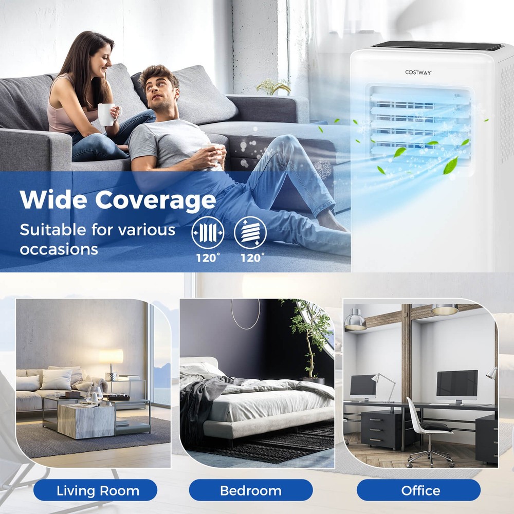 8000 BTU Portable Air Conditioner 3 in 1 Air Cooler w/ Fan & Dehumidifier