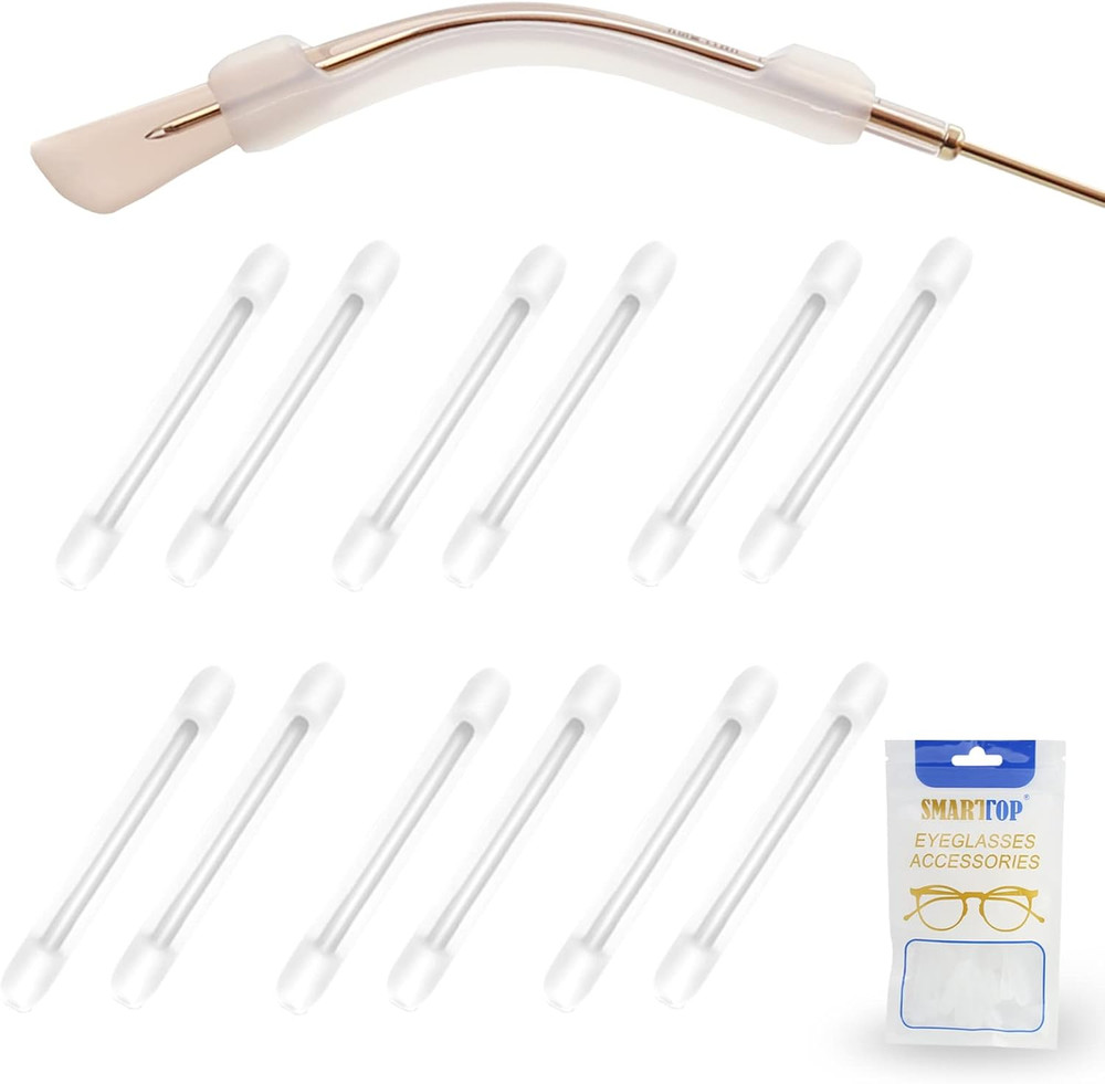 Silicone Eyeglasses Temple Tips Sleeve Retainer, Anti-Slip Elastic Glasses Ea...