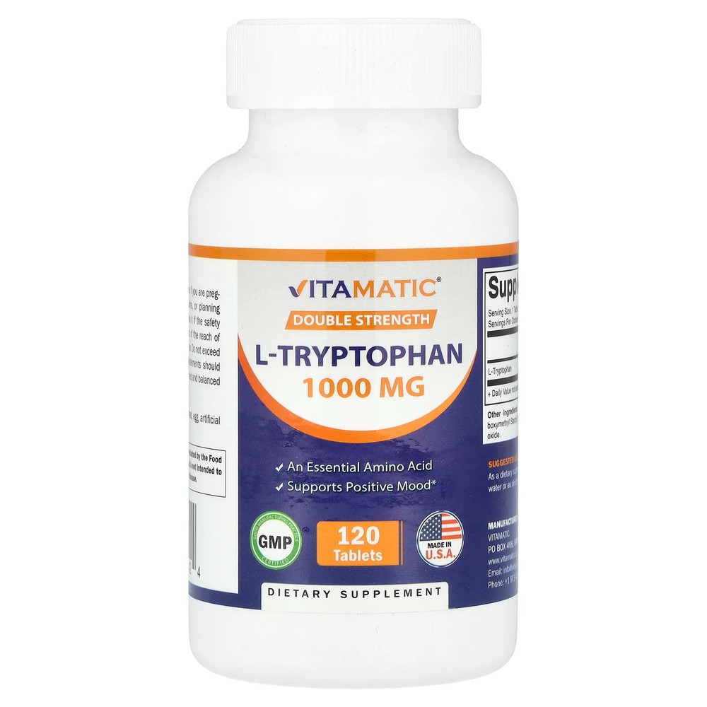 L-Tryptophan, 1,000 mg, 120 Tablets