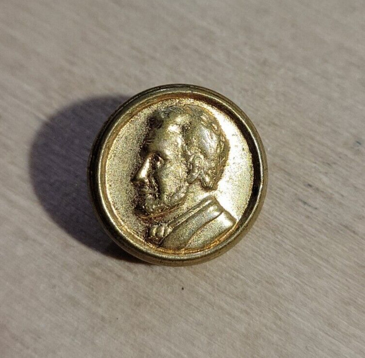 Rare Antique Button, 1800's, Abraham Lincoln, Civil War?, 13mm, Albert PC259D