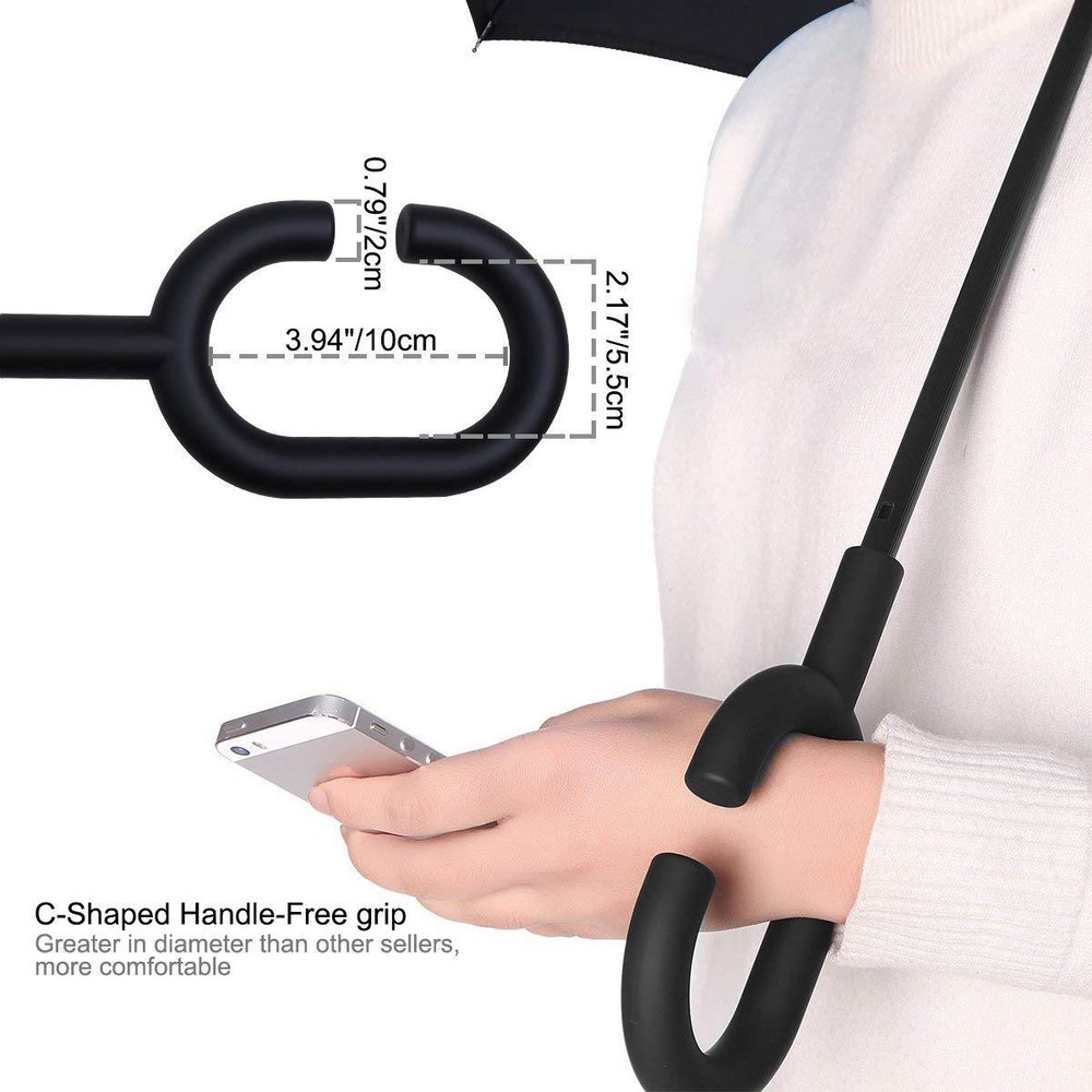 Double Layer Inverted Umbrella Cars Reverse Open Folding G4