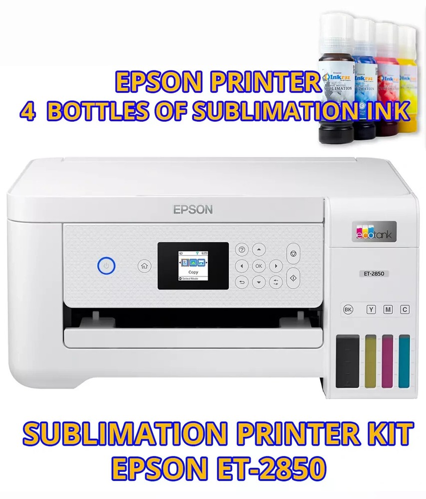 EcoTank Sublimation Printer Bundle: Printer with Sublimation Ink + Paper, Renew